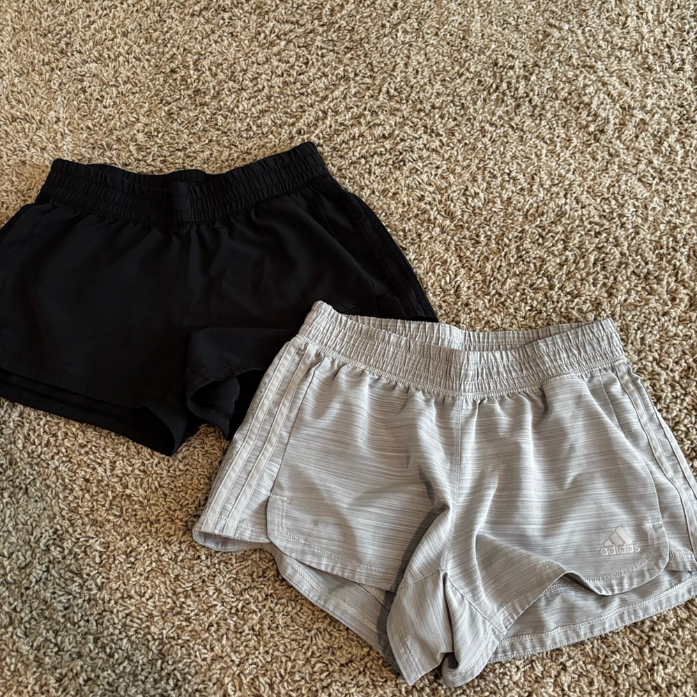 Adidas Black and Light Gray Shorts Set